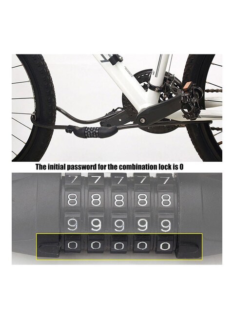 Generic 5 Digit Combination Steel Cable Mountain Bicycle Bike Safety Anti-Theft Lock 0.361Kg