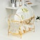 Royalford 2-Layer Goldy Dish Rack, Attached PP Drain Board, RF10150 - Strong, Gold Finish, Iron Construction, Holds 17 Plates, Cutlery Holder, Glass/Cup Holder, Compact Design
