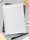 لوحة  دفتر سلك ٦٠ ورقة بغلاف من الورق المقوى بتصميم بقطة من الماء ملونه، لتسجيل الملاحظات وتدوين التذكيرات للعمل أو الجامعة أو المدرسة