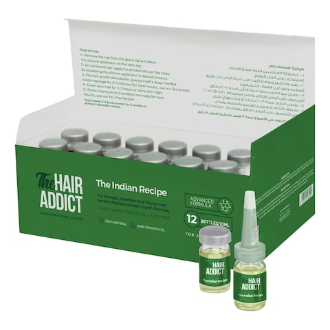 The Hair Addict The Indian Recipe Hair Growth Oil Vials 10ml Pack of 12