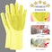 ZALCOON Reusable Silicone Dishwashing Gloves, Dishwashing Gloves with Scrubber, Household Kitchen Gloves, ​Pet Grooming