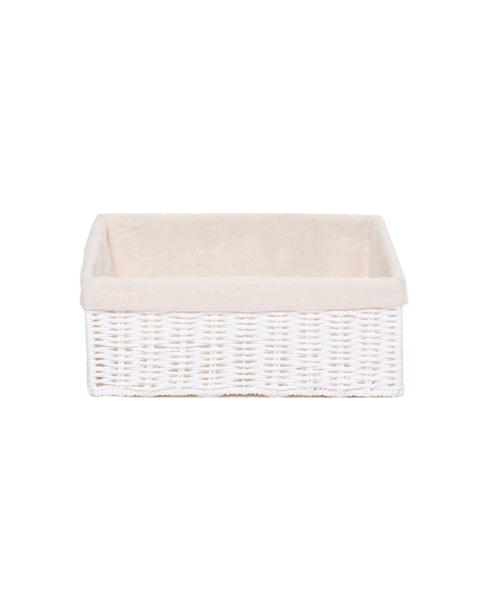 Homesmiths Medium Storage Basket White with Liner 32 x 24 x 12 cm