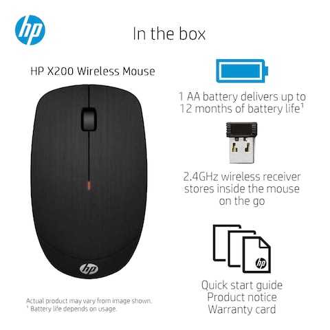 HP Wireless Optical Mouse X200 Black