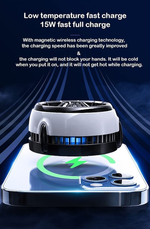 Memo Magnetic Semiconductor Mobile Phone Cooler Fan With Wireless Charger instant Cooling Mobile For Gaming And Live Video