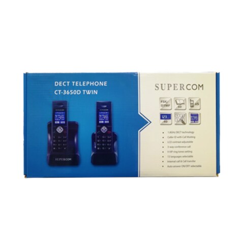 Supercom CT-3650D Twin Dect Phone Black