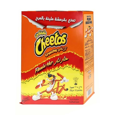 Cheetos Crunchy Flamin Hot Puffed Corn 25gx12 Pieces