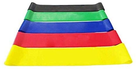 Generic Resistance Exercise Bands Light Medium Heavy Loop Bands Kit For Crossfit Yoga, Pilates Gym Booty Workout Home Fitness For Women/Men 5 Pieces With Carry Bag, Manual