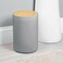 Grey Waste Bin With Bamboo Lid