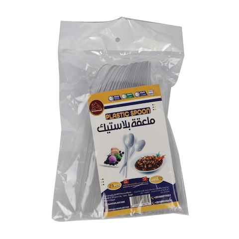 Al Fath Plastic Spoons - 25 Pieces - Large