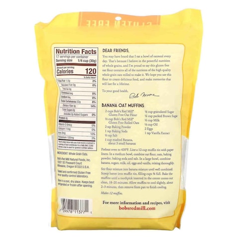 Bobs Red Mill Gluten Free Oat Flour 510g