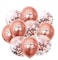 Party Time 10-Piece 12" RoseGold Happy Birthday Chrome Latex Balloon &amp; RoseGold Confetti Balloon Decoration Set