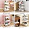 Storage Trolley Cart 3 Tier Metal Rolling Utility Organizer Rack with Handle  for  Bathroom Kitchen Kids&rsquo; Room Laundry Room,White