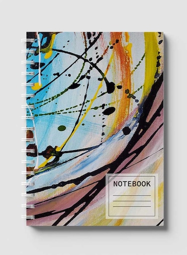 Lowha Spiral Notebook With 60 Sheets And Hard Paper Covers With Splattered Paint Design, For Jotting Notes And Reminders, For Work, University, School