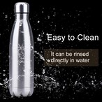 اشتري Generic Decdeal Water Bottle Stainless Steel 500Ml Insulated Cup Vacuum Insulated Water Bottle For Outdoor Sports Camping Hiking Cycling One Size Silver في الامارات