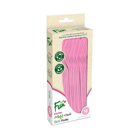 Fun Bio Forks Blush Pink 18Pcs