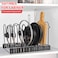 Pot Rack Organizers, 8 Tiers Pots and Pans Organizer, Adjustable Pot Lid Holders &amp; Pan Rack for Kitchen Counter and Cabinet, Lid Organizer for Pots and Pans