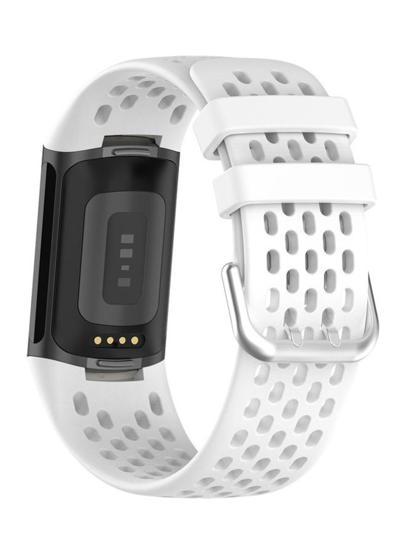 Fitme حزام رياضي لشحن Fitbit Charge 5 أبيض