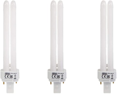 Osram Home Decorative High Qualtiy and Durable, 2 Pin DayLight Double Twin Tube CFL Bulb, 26 Watt Energy Saving Bulb, Daylight - (Pack of 3)