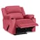 In House Velvet Rocking &amp; Rotating Cinematic Recliner Chair With Cups Holder - Dark Pink - Lazy Troy