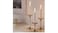 Candlestick, set of 3, ivory/gold-colour