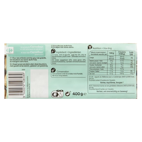 Carrefour Les Boudoirs Dried Lady Finger Biscuits 400g