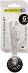 Royalford 6 Pcs Stainless Steel Measuring Spoon Set &ndash; Ergonomic Design, Dishwasher Safe, Clear Markings, FDA Approved &ndash; for Precise Cooking
