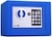 Rubik Mini Electronic Digital Security Safe Deposit Box With Electronic Keypad Lock And Physical Key For Home Office Hotel Jewelry Passport Watches Cash Storage (Blue)