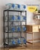 Generic Leostar 4-Tire Kitchen Microwave Racks Shelving Storage Unit Foldable Bread Racks, Storage Racks, Trolleys, Metal Organizer Wire Rack For Home Kitchen (Black-1, 4 Layer), Nu-30483