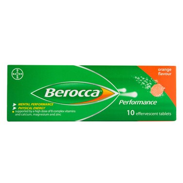 Bayer Berocca Performance Multivitamin Orange Effervescent Tablets 10 Pieces