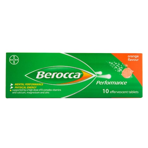 Bayer Berocca Performance Multivitamin Orange Effervescent Tablets 10 Pieces