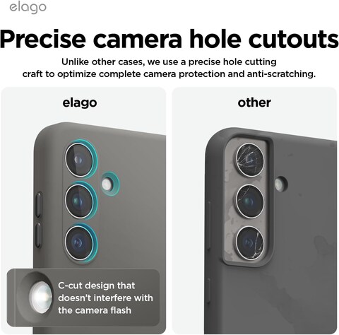 elago Liquid Silicone for Samsung Galaxy S24 case cover Full Body Screen Camera Protective, Shockproof, Slim, Anti-Scratch Soft Microfiber Lining - Medium Grey