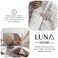 Luna Home-King Size 6 pieces bedding set , Simply geometric print, brown with grey.
