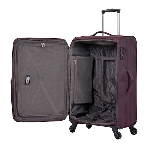 Eminent 4 Wheel Soft Casing Expandable Recycled Cabin Luggage Trolley 55cm Purple&nbsp;V6101