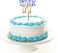 Party Time Happy Father's Day Cake Topper Dad's Papa's Day Present Ideas Blue &amp; Gold with Neck Tie for Father's Day Cake Decoration Item - Cake Topper