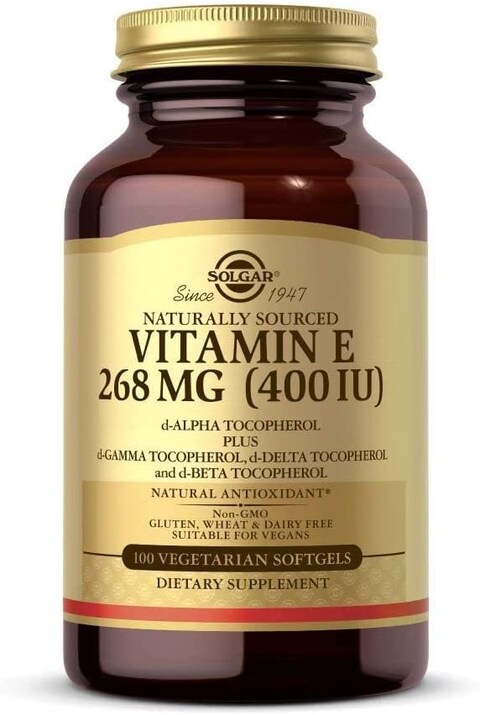 Solgar Vitamin E 268 Mg, (400 Iu)100 Vegetarian Softgels (D-Alpha Tocopherol &amp; Mixed Tocopherols)