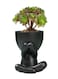 Generic Ceramic Succulent Black Plant Pot Creative Human Shaped Small Cactus Pots Flower Pots Mini Plant Planters For Desktop Usage Home Decoration, Man 4