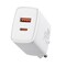 Baseus 20W USB C PD Fast Charger Dual Port Type-C Quick QC3.0 Wall Adapter EU Plug White