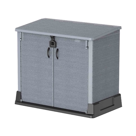 Buy Cosmoplast Cedargrain Storage Shed Dark Grey 850L in UAE