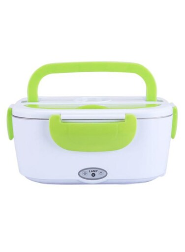 Generic Portable Electric Heating Lunch Box With US Plug Green/White