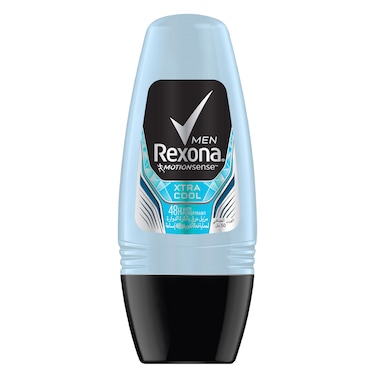 Rexona Men Antiperspirant Deodorant Roll On, 72 hour sweat &amp; odor protection*, Xtra Cool, with MotionSense technology, 50ml