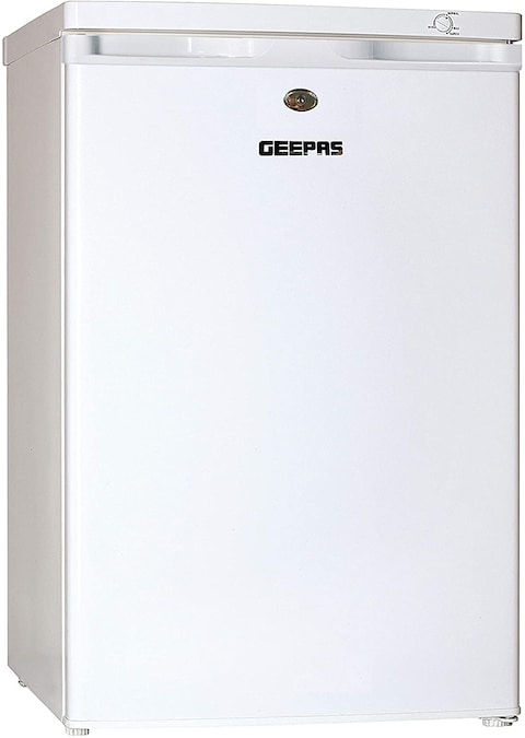 Geepas 85L Upright Freezer GRFU1206, No Fan, Portable 3 Star 4 Crystal Freezer Drawer, Compact Recessed Handle &amp; Adjustable Thermostat, Ideal For Retailers, Home, Bachelor&#39;s, Medical Shops &amp; More