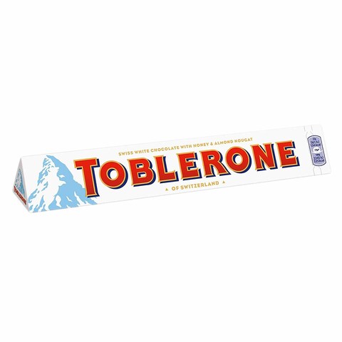 Toblerone Swiss White Chocolate Bar With Honey And Almond Nougat 360g