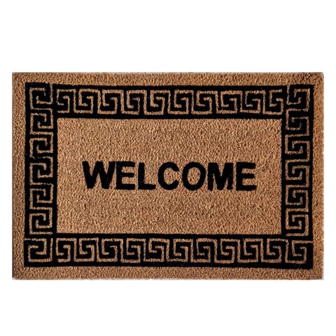 AE Natural PVC &amp; Coir &quot;Welcome&quot; Patterned Border - 40 x 60cm