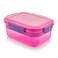 M-Design Lunch Set - 1.6L Lunch Box with 650ml Water Bottle and 3-Piece Cutlery Set - Pink/Purple