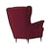 In House Chair King Velvet With Two Wings - Burgundy - E3