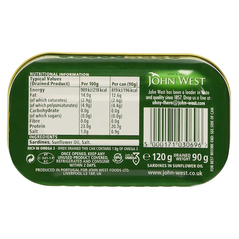 John West Sardines In Sunflower120G  - Canned Fish