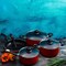 Royalford Cookware Set, 8 Pieces, Red, RF6082 Scratch Resistant, Tempered Glass Lids, 2.5MM Body Thickness, Bakelite Knobs, and CD Bottom