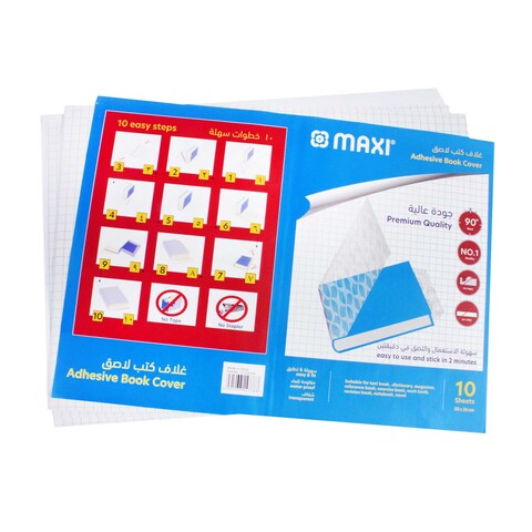 Maxi Adhesive Book Cover 10 Sheets 50x36 cm