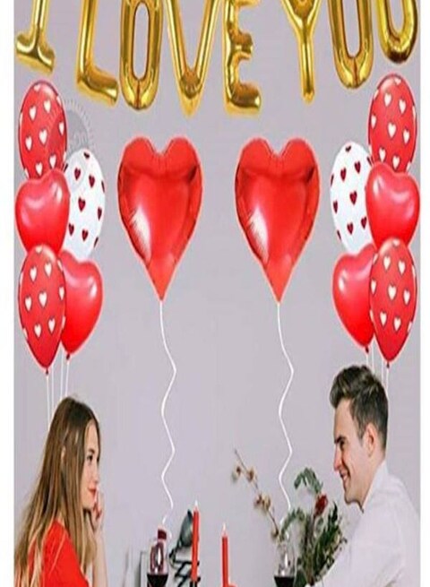 Generic 35-Piece Valentine I Love You Pattern Decorative Latex Balloon An002