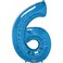 Qualatex Number Six Foil Balloon- 42-Inch Size- Sapphire Blue